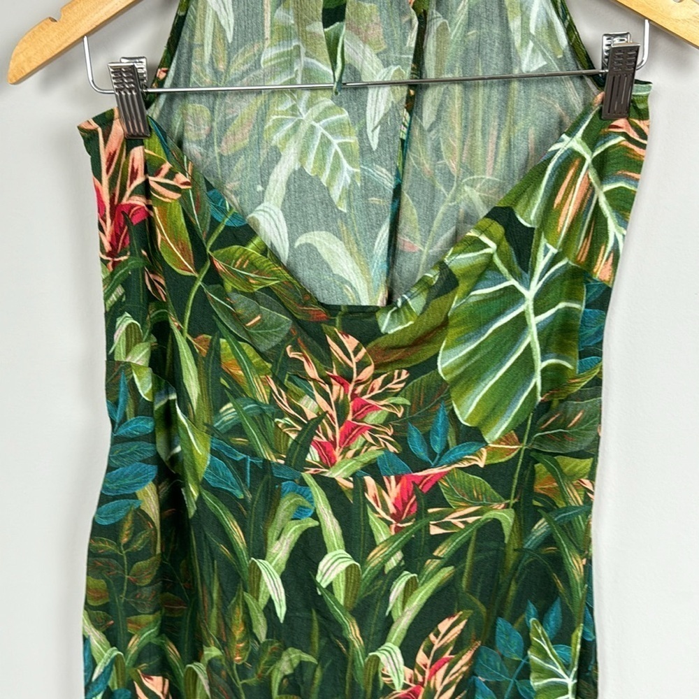 Farm Rio For Anthropologie Foliage Jungle Cutout Cover Up Maxi Dress. Size XL. - Picture 7 of 12